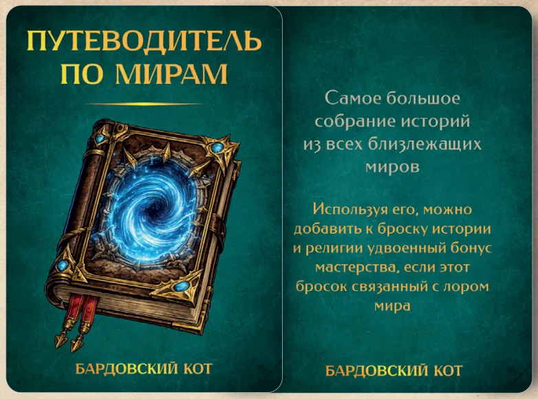 Карточка артефакта «Путеводитель по мирам»