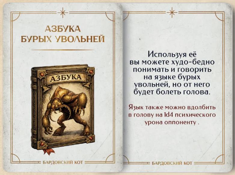 Карточка артефакта «Азбука бурых увольней»