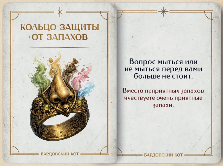 Карточка артефакта «Кольцо защиты от запахов»