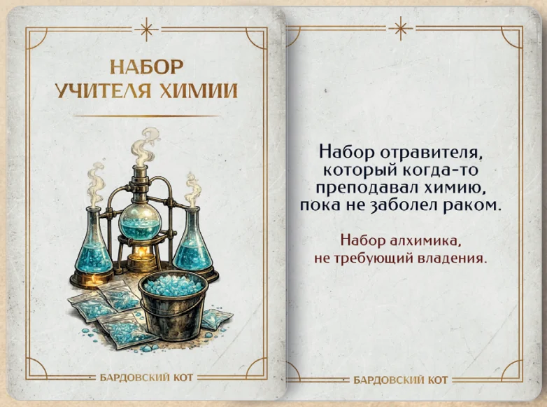Карточка артефакта «Набор учителя химии»