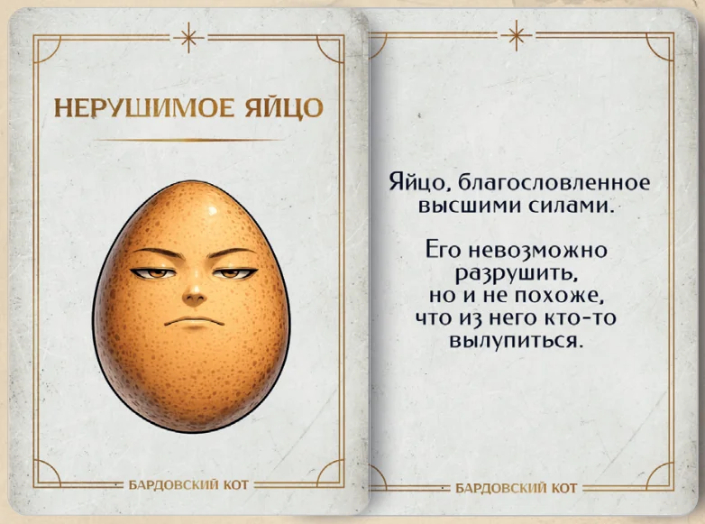 Карточка артефакта «Нерушимое яйцо»