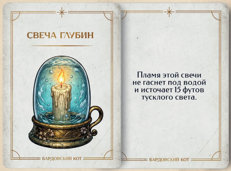 Карточка артефакта «Свеча глубин»